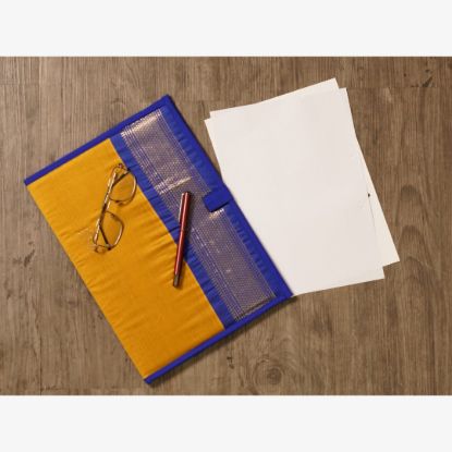 Picture of Paithani Fabric file folder Yellow
