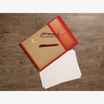 Picture of Paithani Fabric file folder Red