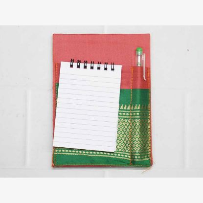Picture of Paithani Fabric fridge magnet-Pink-Green
