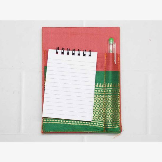 Picture of Paithani Fabric fridge magnet-Pink-Green