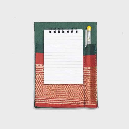 Picture of Paithani Fabric fridge magnet-Green-Red